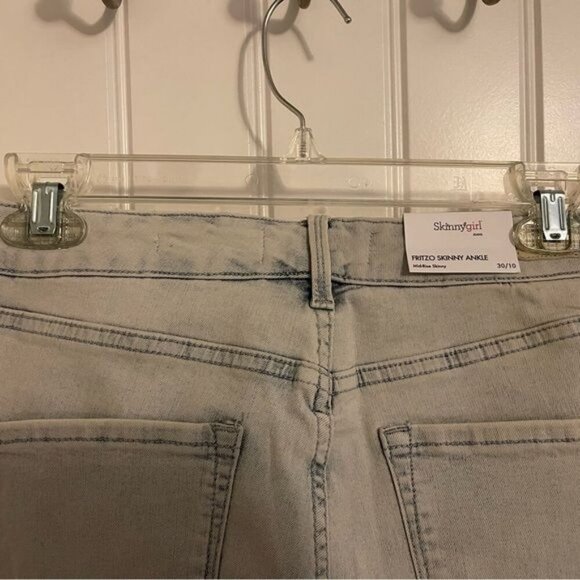Skinnygirl Fritz Skinny Ankle Jeans W30 Light Wash Studded - Picture 9 of 11
